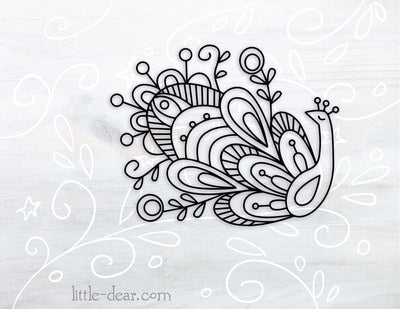 SVG Peacock floral cut file for Cricut, Silhouette, PNG, JPG mandala clip art