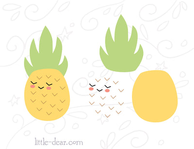 SVG Tropical Pineapple cut file for Cricut, Silhouette, PNG, JPG