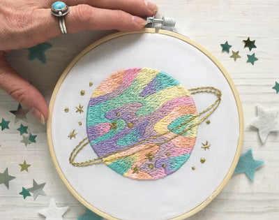 Planet Rainbow Hand Embroidery pattern download