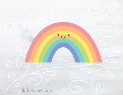 SVG Happy Rainbow cut file for Cricut, Silhouette, PNG, JPG