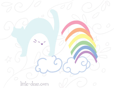 SVG Rainbow Cat cut file for Cricut, Silhouette, PNG, JPG