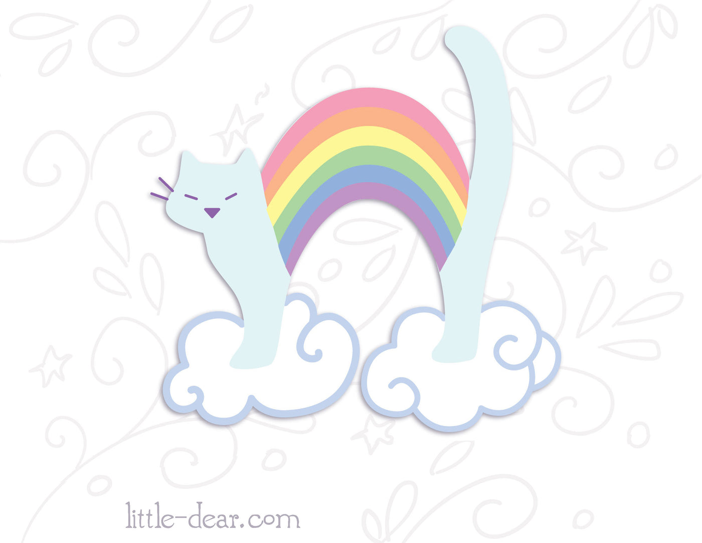 SVG Rainbow Cat cut file for Cricut, Silhouette, PNG, JPG