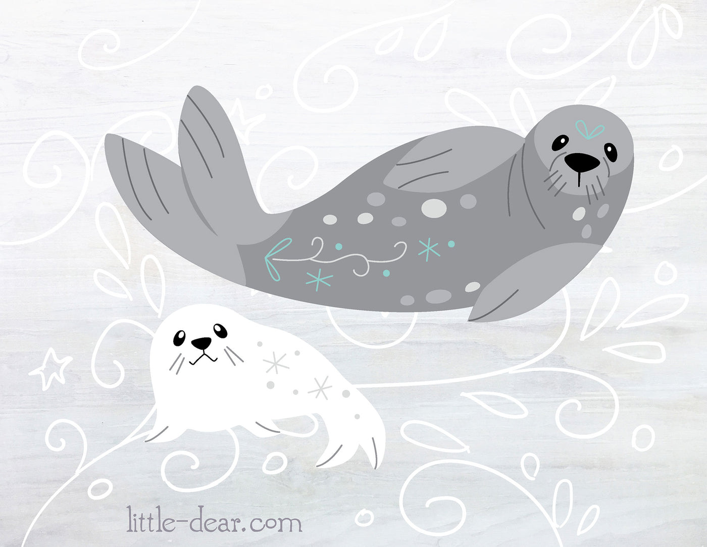SVG Seal mama and baby cut files for Cricut, Silhouette, PNG, JPG