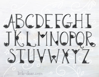 SVG Daisy Serif font cut file for Cricut, Silhouette, PNG, JPG alphabet