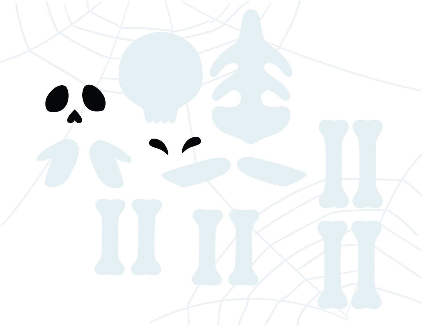 Jointed Skeleton and Spider Halloween paper doll cut files