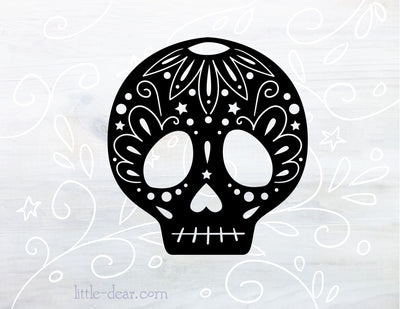 SVG Day of the Dead Calavera Skull cut file for Cricut, Silhouette, PNG, JPG