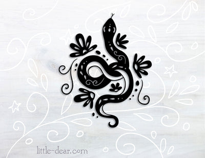 SVG Snake and Flowers cut file for Cricut, Silhouette, PNG, JPG