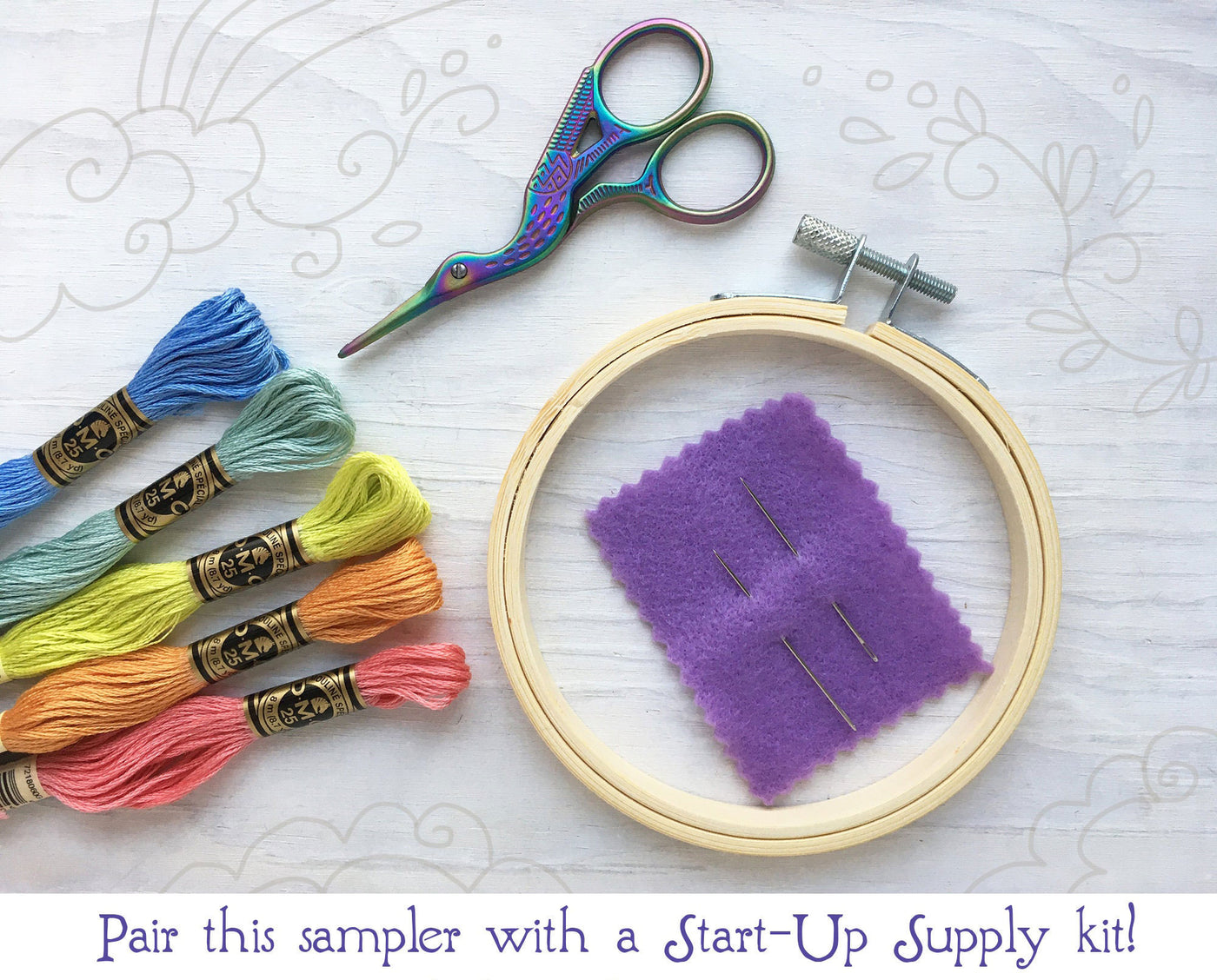 Mini Shop Hand Embroidery fabric Dear Sampler Mandala – Little Beginner