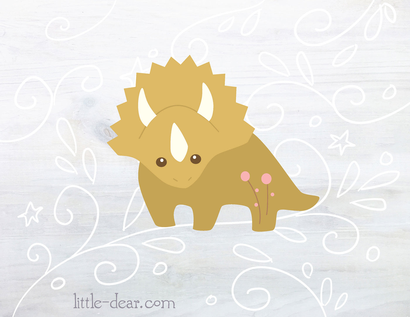 SVG Triceratops cute dinosaur file for Cricut, Silhouette, PNG, JPG