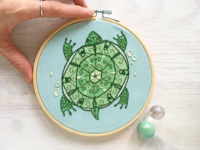 Turtle Mandala Hand Embroidery pattern download