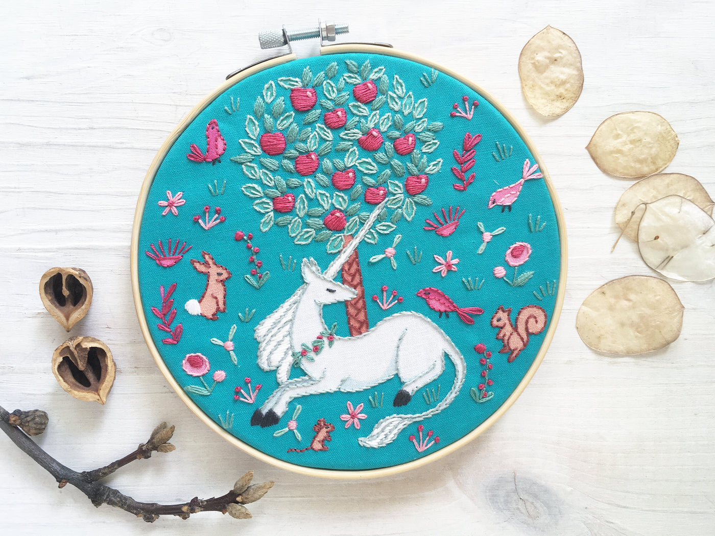 Unicorn Garden Hand Embroidery Sampler