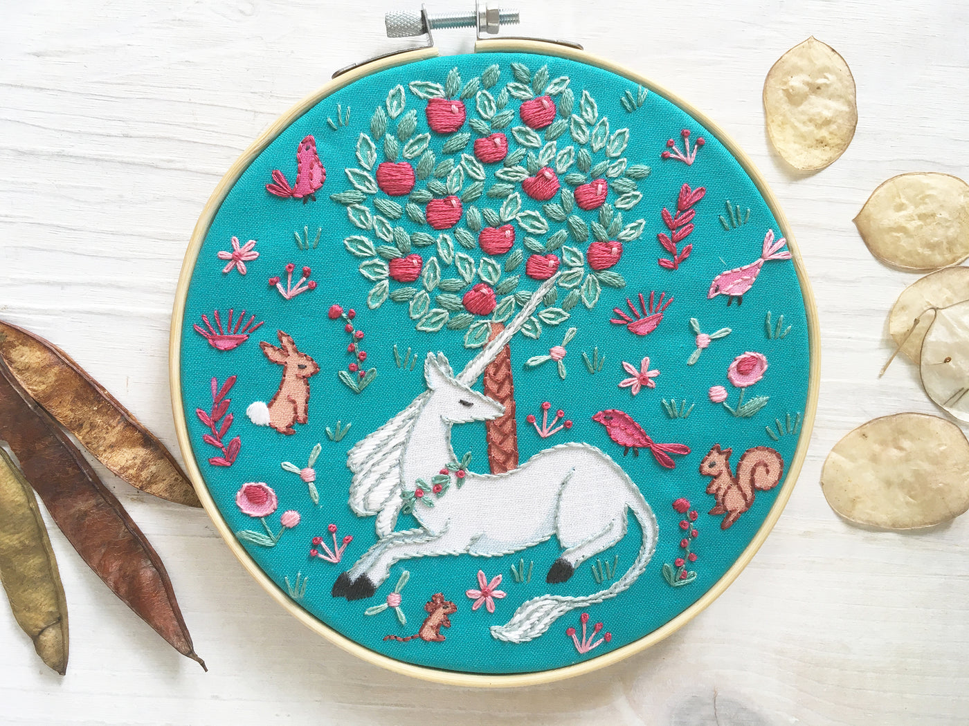 Unicorn Garden Beginner Hand Embroidery pattern