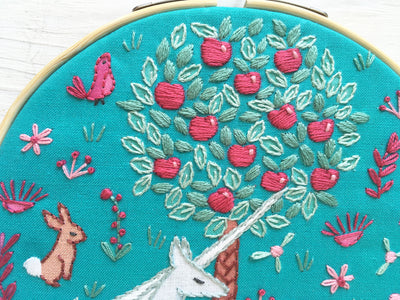 Unicorn Garden Beginner Hand Embroidery pattern