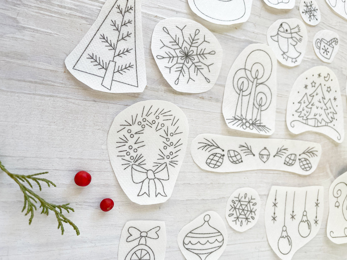 20 Christmas Stick and Stitch embroidery patterns