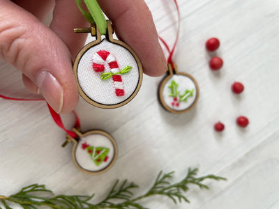 Christmas Decor Mini Hand Embroidery Hoop Kit