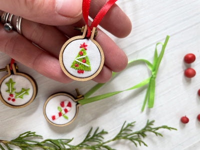 Christmas Decor Mini Hand Embroidery Hoop Kit