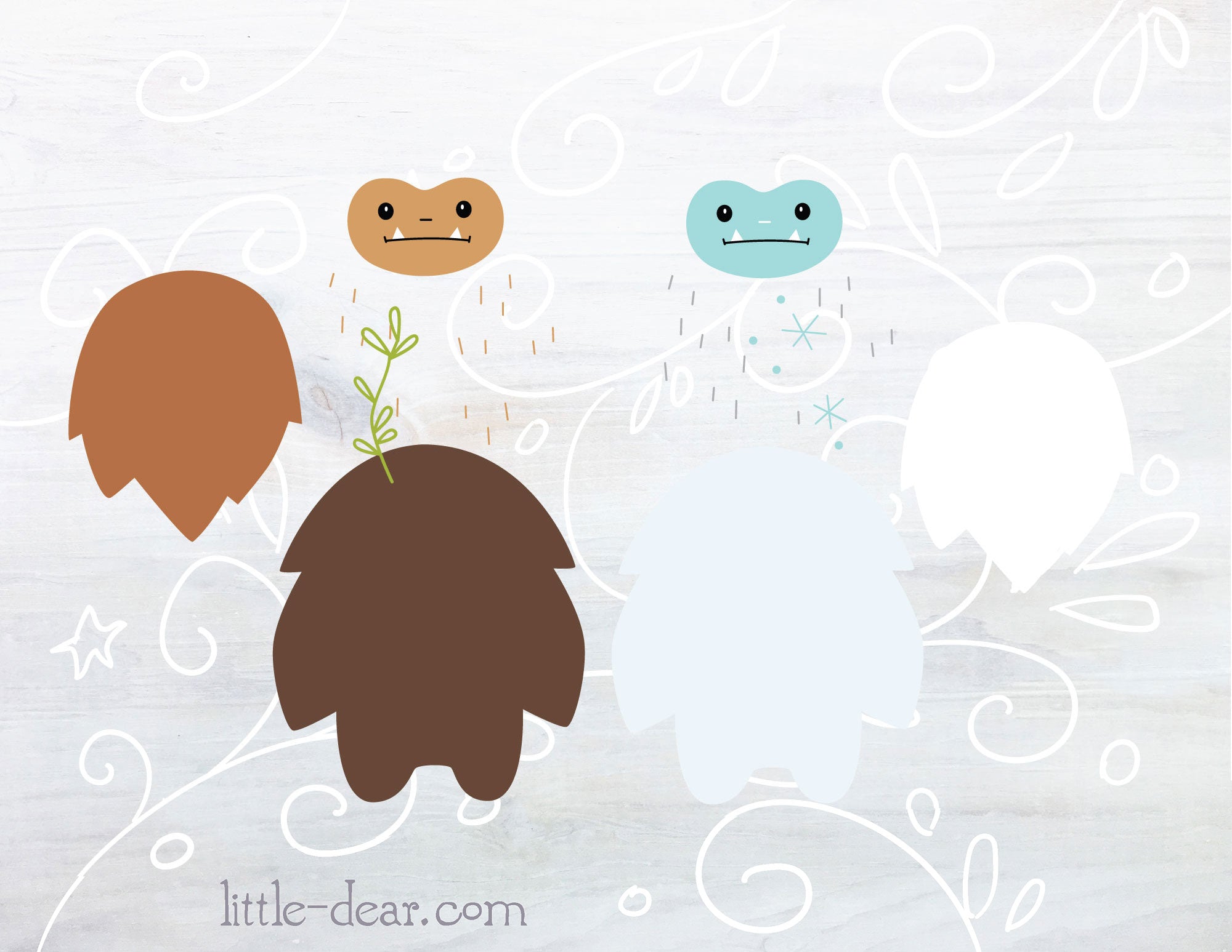 Cute baby Yeti. SVG, PNG, EPS. Cut file. (2884135)